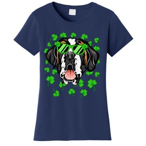 Leprechaun Saint Bernard St. Patrick's Day Dog Shamrock Women's T-Shirt