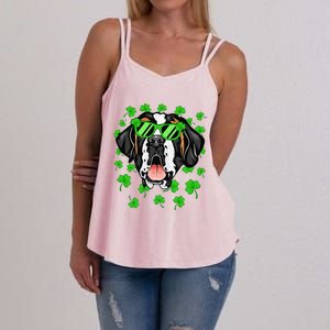 Leprechaun Saint Bernard St. Patrick's Day Dog Shamrock Women's Strappy Tank