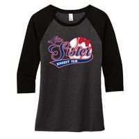 Little Sister Biggest Fan Baseball Sister Baseball Lil Sis Women's Tri-Blend 3/4-Sleeve Raglan Shirt