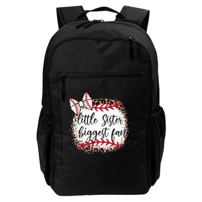 Little Sister Biggest Fan Baseball Leopard Baby Sister Daily Commute Backpack