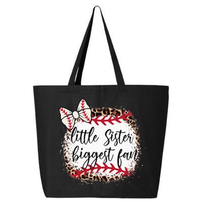 Little Sister Biggest Fan Baseball Leopard Baby Sister 25L Jumbo Tote