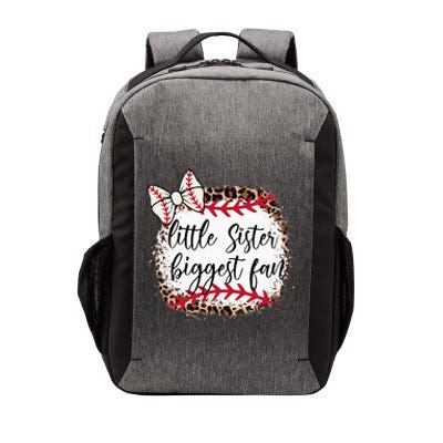 Little Sister Biggest Fan Baseball Leopard Baby Sister Vector Backpack