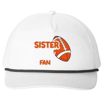 Little Sister Biggest Fan Football Football Girl Snapback Five-Panel Rope Hat