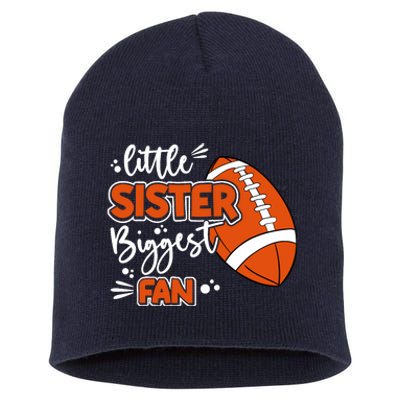 Little Sister Biggest Fan Football Football Girl Short Acrylic Beanie