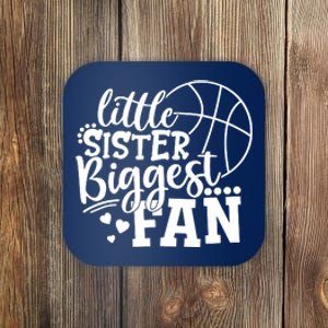 Little Sister Biggest Fan Basketball Gift Coaster