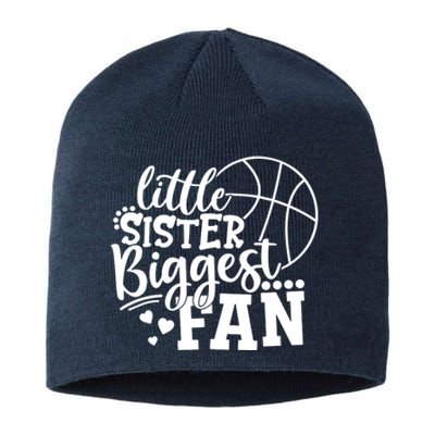 Little Sister Biggest Fan Basketball Gift Sustainable Beanie