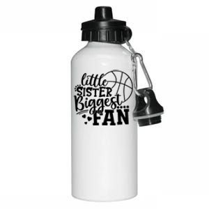 Little Sister Biggest Fan Basketball Gift Aluminum Water Bottle