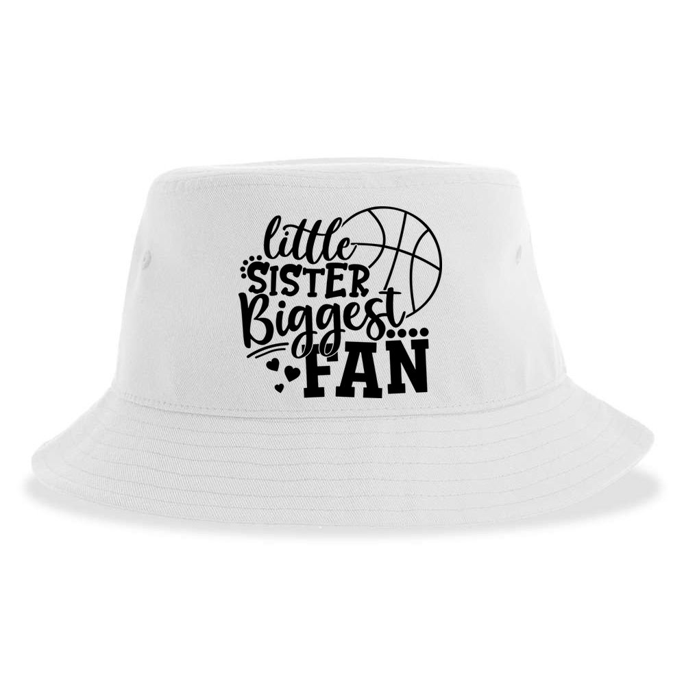 Little Sister Biggest Fan Basketball Gift Sustainable Bucket Hat