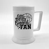 Little Sister Biggest Fan Basketball Gift Beer Stein