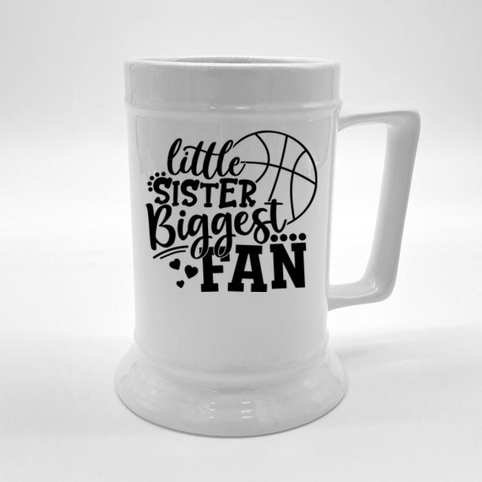 Little Sister Biggest Fan Basketball Gift Beer Stein