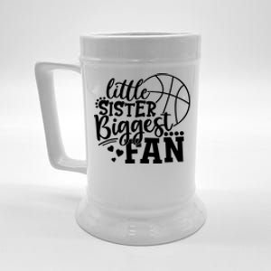 Little Sister Biggest Fan Basketball Gift Beer Stein