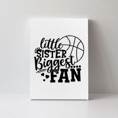 Little Sister Biggest Fan Basketball Gift Canvas