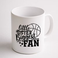 Little Sister Biggest Fan Basketball Gift Coffee Mug