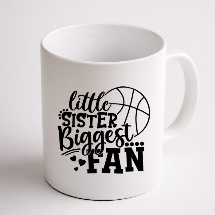 Little Sister Biggest Fan Basketball Gift Coffee Mug