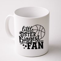 Little Sister Biggest Fan Basketball Gift Coffee Mug