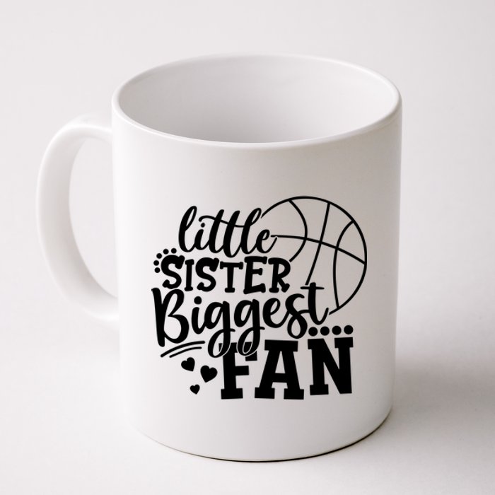 Little Sister Biggest Fan Basketball Gift Coffee Mug