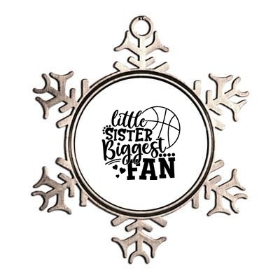 Little Sister Biggest Fan Basketball Gift Metallic Star Ornament