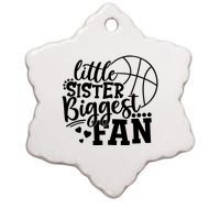 Little Sister Biggest Fan Basketball Gift Ceramic Star Ornament