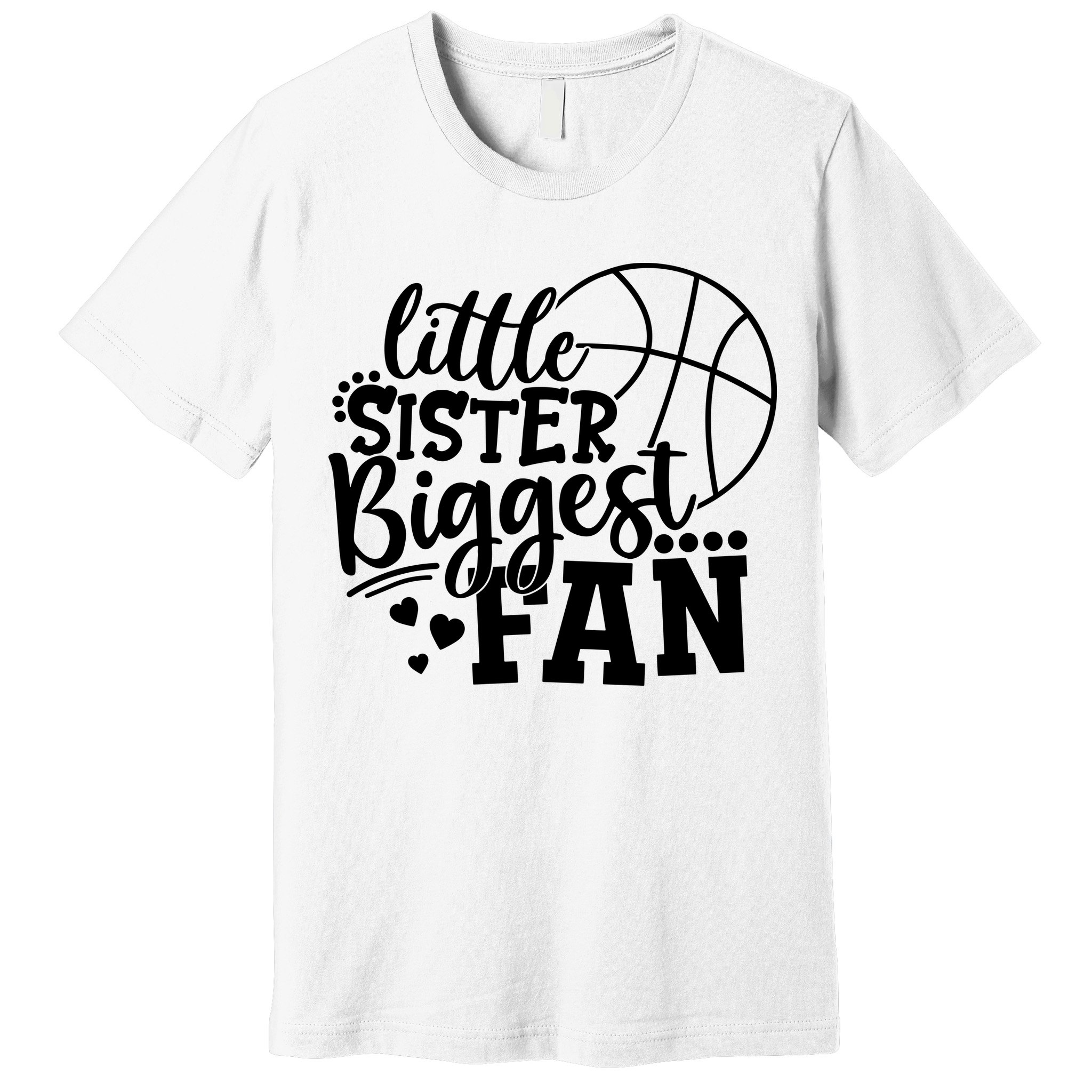 Little Sister Biggest Fan Basketball Gift Premium T-Shirt