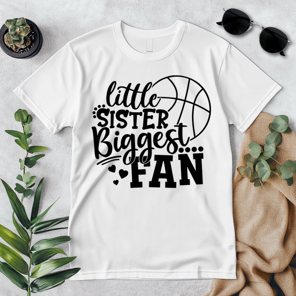 Little Sister Biggest Fan Basketball Gift Premium T-Shirt