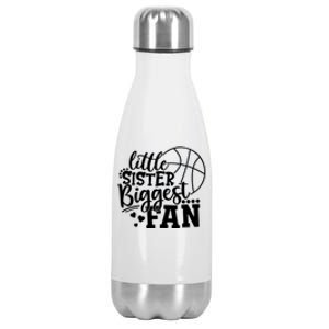 Little Sister Biggest Fan Basketball Gift Stainless Steel Insulated Water Bottle