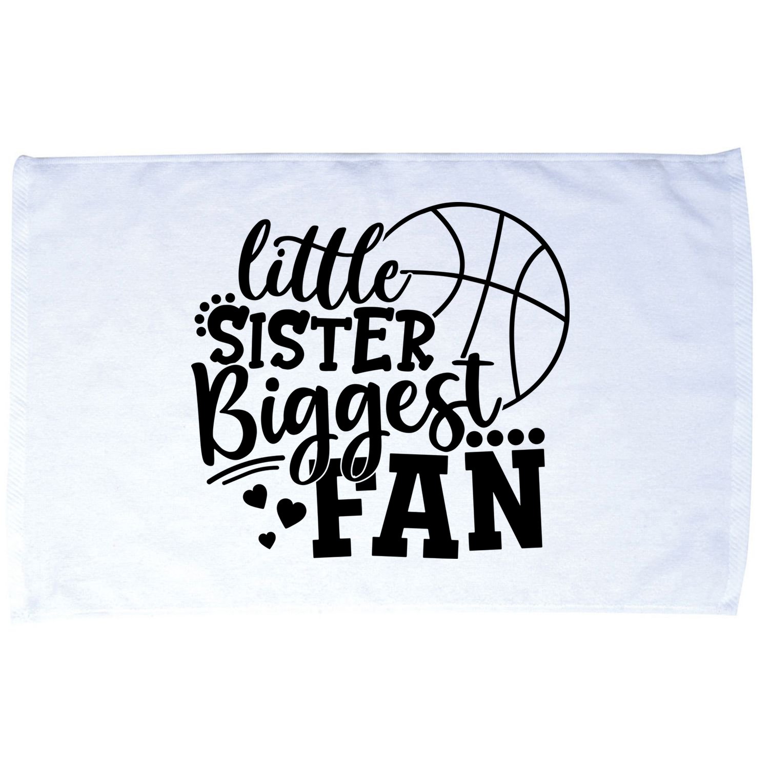 Little Sister Biggest Fan Basketball Gift Microfiber Hand Towel
