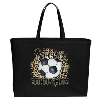 Leopard Soccer Bonus Mom Stepmother MotherS Day Cotton Canvas Jumbo Tote