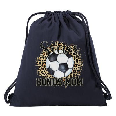 Leopard Soccer Bonus Mom Stepmother MotherS Day Drawstring Bag