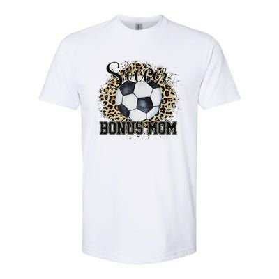 Leopard Soccer Bonus Mom Stepmother MotherS Day Softstyle® CVC T-Shirt