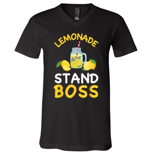 Lemonade Stand Boss Lemon Juice Gift Summer Drink V-Neck T-Shirt