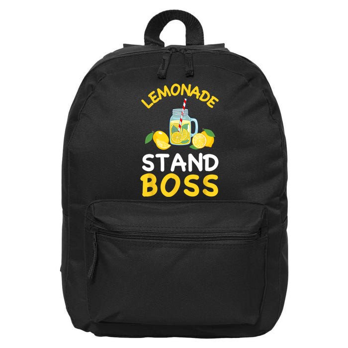 Lemonade Stand Boss Lemon Juice Gift Summer Drink 16 in Basic Backpack