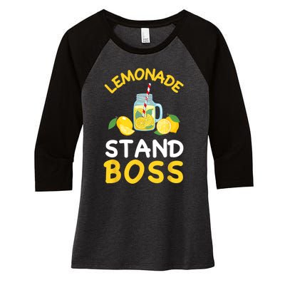 Lemonade Stand Boss Lemon Juice Gift Summer Drink Women's Tri-Blend 3/4-Sleeve Raglan Shirt