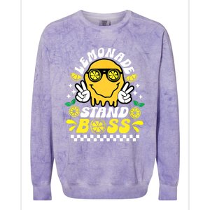 Lemonade Stand Boss Retro Groovy Juice Summer Activity Colorblast Crewneck Sweatshirt