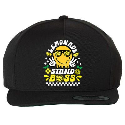 Lemonade Stand Boss Retro Groovy Juice Summer Activity Wool Snapback Cap