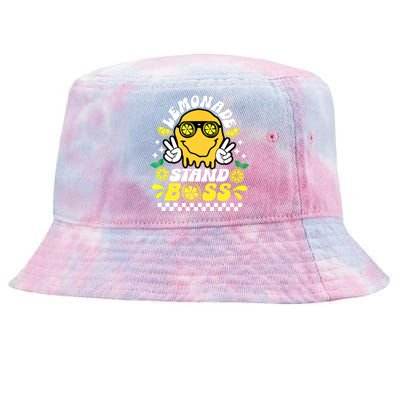 Lemonade Stand Boss Retro Groovy Juice Summer Activity Tie-Dyed Bucket Hat