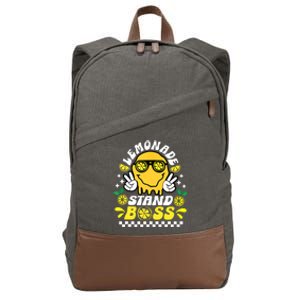 Lemonade Stand Boss Retro Groovy Juice Summer Activity Cotton Canvas Backpack