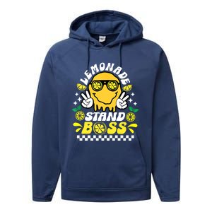 Lemonade Stand Boss Retro Groovy Juice Summer Activity Performance Fleece Hoodie