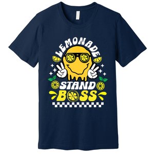 Lemonade Stand Boss Retro Groovy Juice Summer Activity Premium T-Shirt