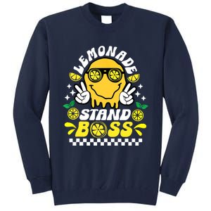 Lemonade Stand Boss Retro Groovy Juice Summer Activity Tall Sweatshirt