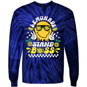 Lemonade Stand Boss Retro Groovy Juice Summer Activity Tie-Dye Long Sleeve Shirt