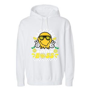 Lemonade Stand Boss Retro Groovy Juice Summer Activity Garment-Dyed Fleece Hoodie