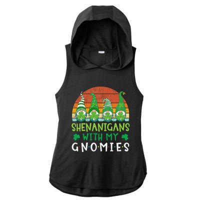 Let Shenanigans Begin Shamrock Gnomes Ladies PosiCharge Tri-Blend Wicking Draft Hoodie Tank