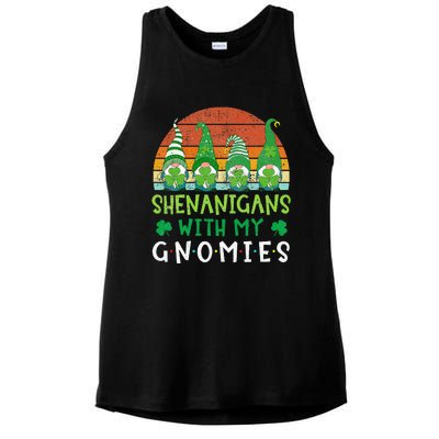 Let Shenanigans Begin Shamrock Gnomes Ladies PosiCharge Tri-Blend Wicking Tank