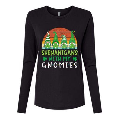 Let Shenanigans Begin Shamrock Gnomes Womens Cotton Relaxed Long Sleeve T-Shirt