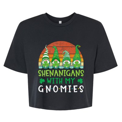 Let Shenanigans Begin Shamrock Gnomes Bella+Canvas Jersey Crop Tee