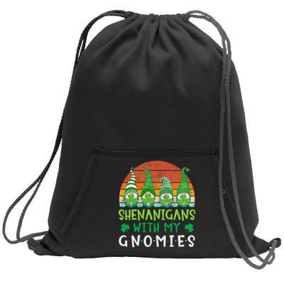 Let Shenanigans Begin Shamrock Gnomes Sweatshirt Cinch Pack Bag