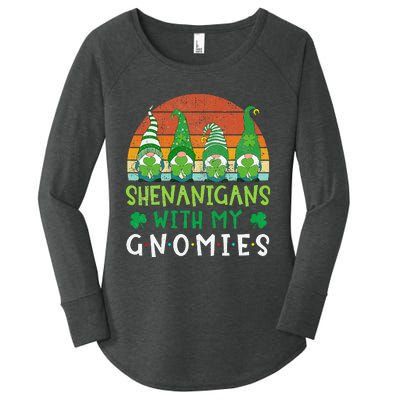 Let Shenanigans Begin Shamrock Gnomes Women's Perfect Tri Tunic Long Sleeve Shirt