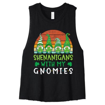 Let Shenanigans Begin Shamrock Gnomes Women's Racerback Cropped Tank