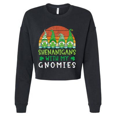 Let Shenanigans Begin Shamrock Gnomes Cropped Pullover Crew