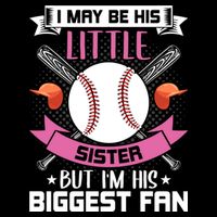 Little Sister But I'm His Biggest Fan Baseball Lover Gift Impact Tech Backpack